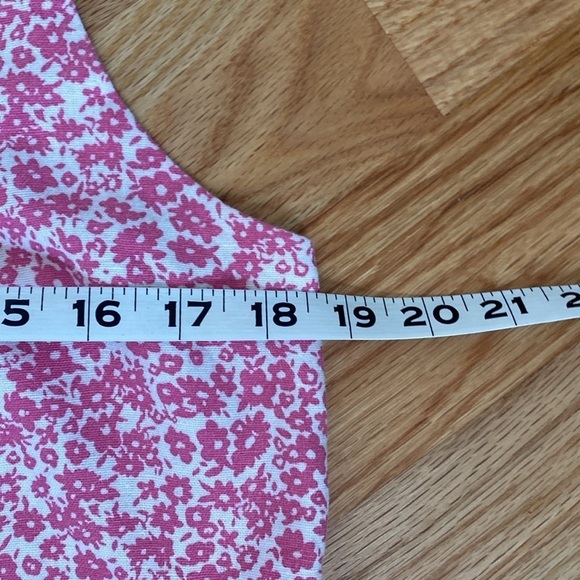 Old Navy Fit & Flare Mini Dress Womens Pink Linen blend Floral Cami Y2K XL - Picture 10 of 13